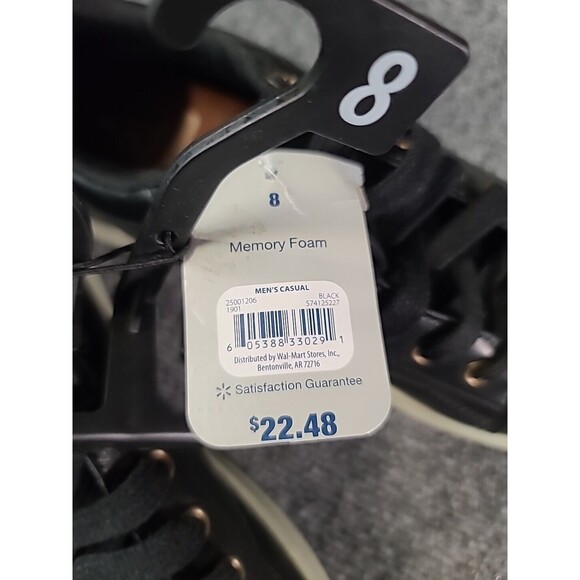 NWT NEW Men’s Black Sneakers by George Size 8 MEMORY FOAM - Picture 6 of 8